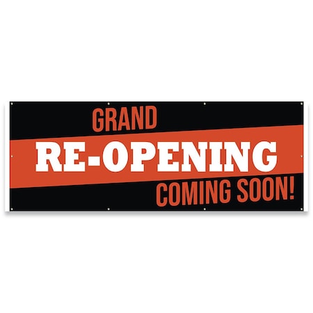 Grand Re-Opening Coming Soon Banner Concession Stand Food Truck Single Sided